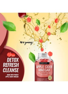 Toplux Apple Cider Vinegar Gummies - 1000mg ACV with B12, Beet Root, Pomegranate for Immune System, Detox & Cleanse, Gummy Alternative to Apple Cider Vinegar Capsules, for Men Women 2X Pack  - Image 5