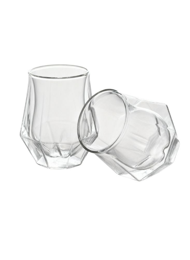 Glass Crystal Clear Tea Glasses – Premium Borosilicate Glass Cups Set (2 Pcs) - Image 2