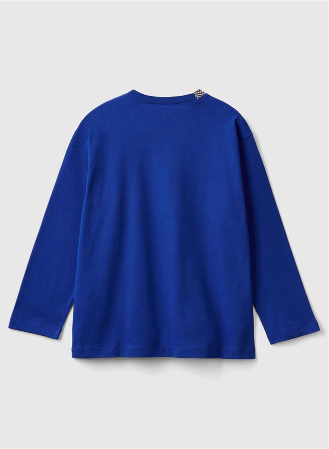 Benetton Boys Printed Long Sleeve T-shirt - Image 2