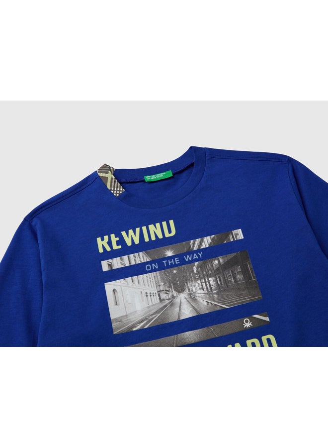 Benetton Boys Printed Long Sleeve T-shirt - Image 3