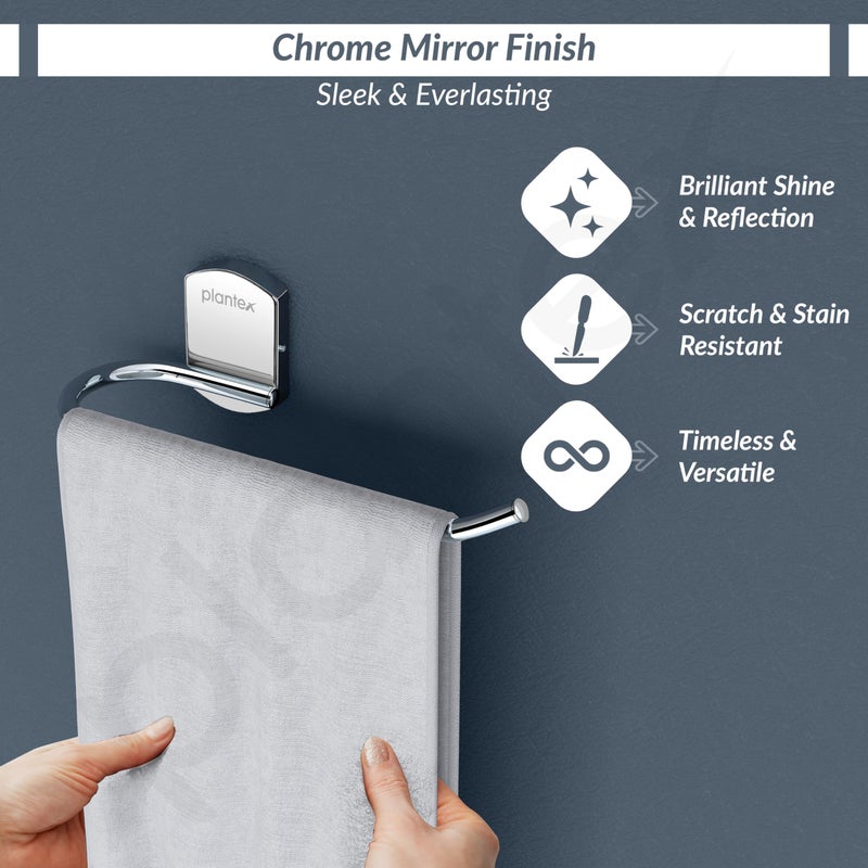 Plantex 304 Grade Stainless Steel Towel Ring for Washbasin/Napkin Holder/Hand Towel Holder for Bathroom & Kitchen/Bathroom Accessories - (Chrome) - Image 4