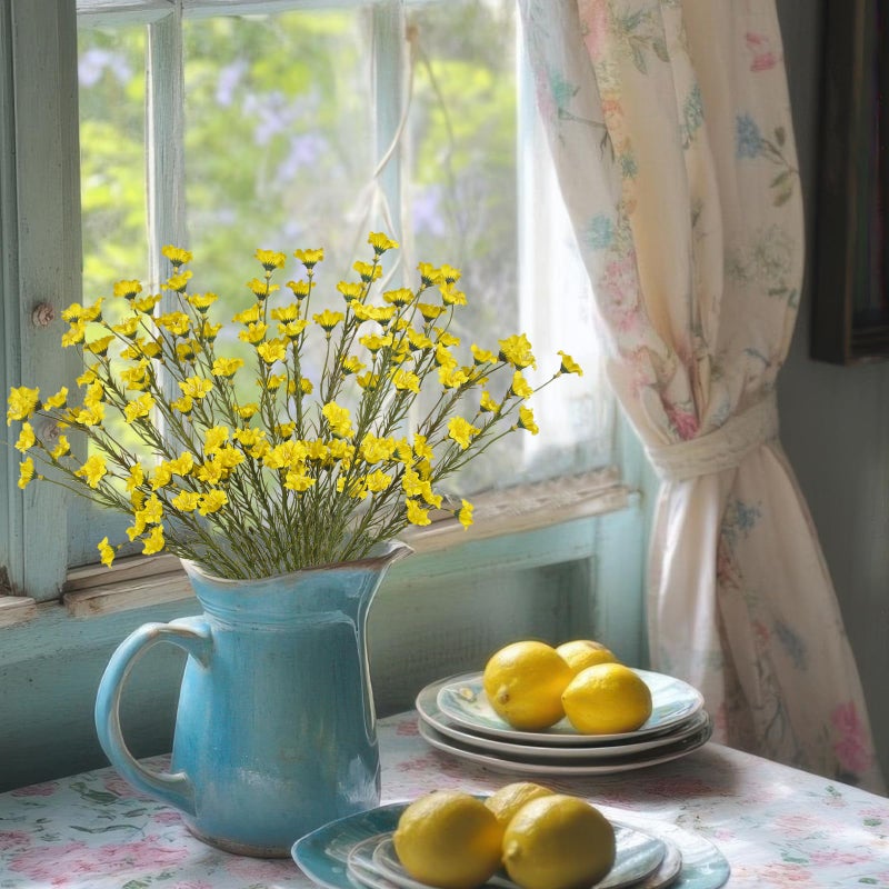 Cityes 10 Pcs Artificial Wildflowers With Stems Bulk Silk Spring Flowers 21 Inch Fake Forsythia Branches Yellow Faux Wildflowers Floral Arrangements For Home Decor Indoor Outdoor Wedding Centerpieces - Image 4
