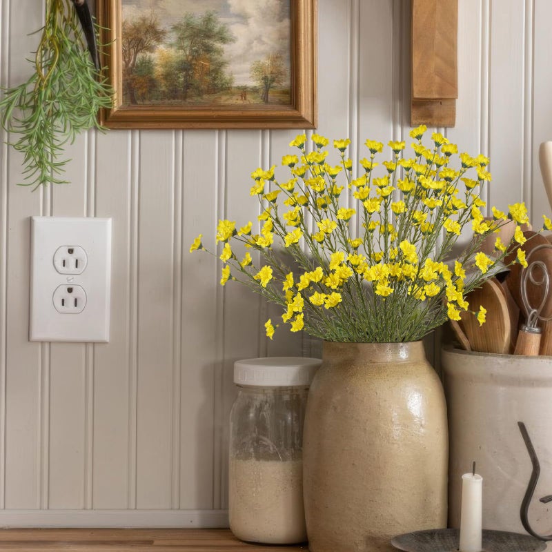 Cityes 10 Pcs Artificial Wildflowers With Stems Bulk Silk Spring Flowers 21 Inch Fake Forsythia Branches Yellow Faux Wildflowers Floral Arrangements For Home Decor Indoor Outdoor Wedding Centerpieces - Image 5