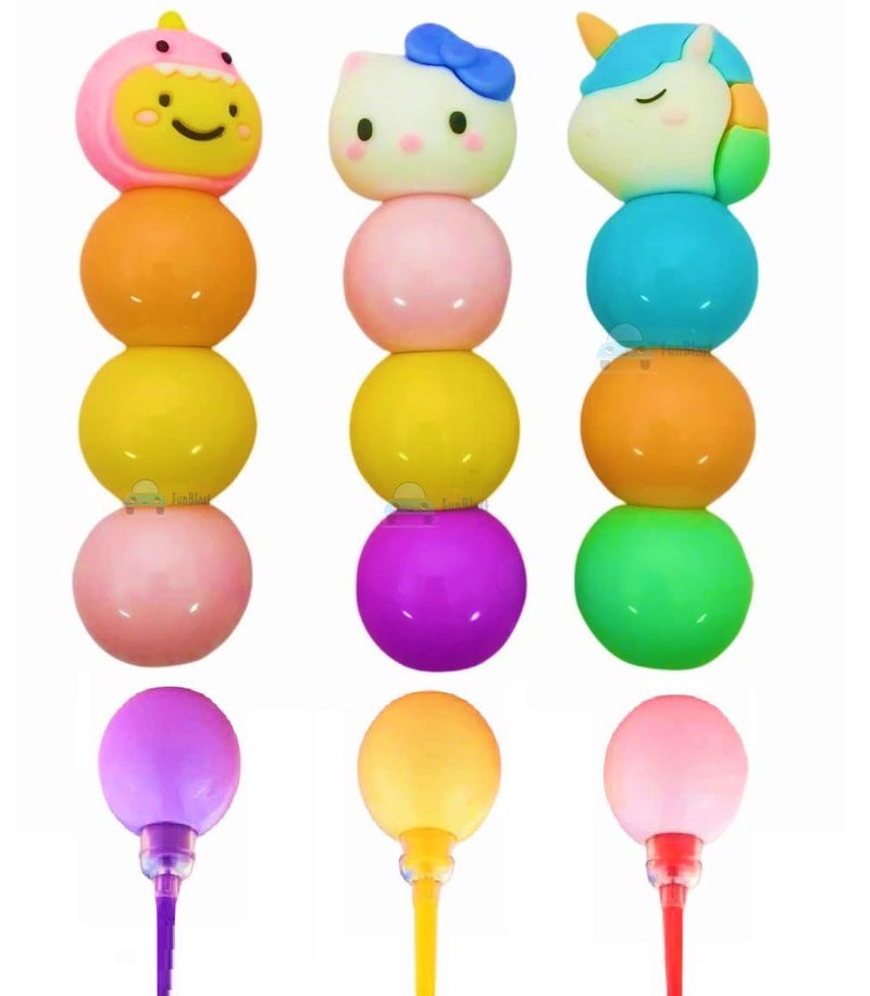 FunBlast Cartoon Highlighter Marker Pen for Study - Stationery Pastel Color for Books Marking, School & Office Uses – Pack of 3 - Image 1