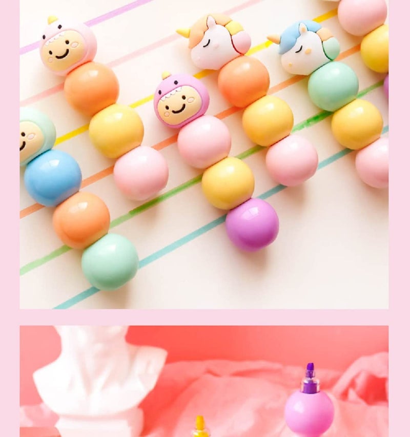 FunBlast Cartoon Highlighter Marker Pen for Study - Stationery Pastel Color for Books Marking, School & Office Uses – Pack of 3 - Image 4