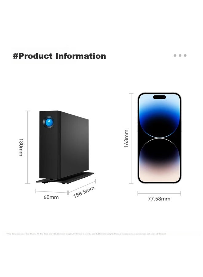 LACIE لاسي، قرص صلب محمول، 4 تيرابايت، من فئة المؤسسات، قرص صلب ميكانيكي، نوع-C/USB 3.1، D2، 3.5 بوصة، CMR عمودي، عالي السرعة، خدمة استعادة البيانات - Image 1