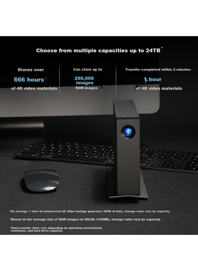 LACIE لاسي، قرص صلب محمول، 4 تيرابايت، من فئة المؤسسات، قرص صلب ميكانيكي، نوع-C/USB 3.1، D2، 3.5 بوصة، CMR عمودي، عالي السرعة، خدمة استعادة البيانات - Image 4