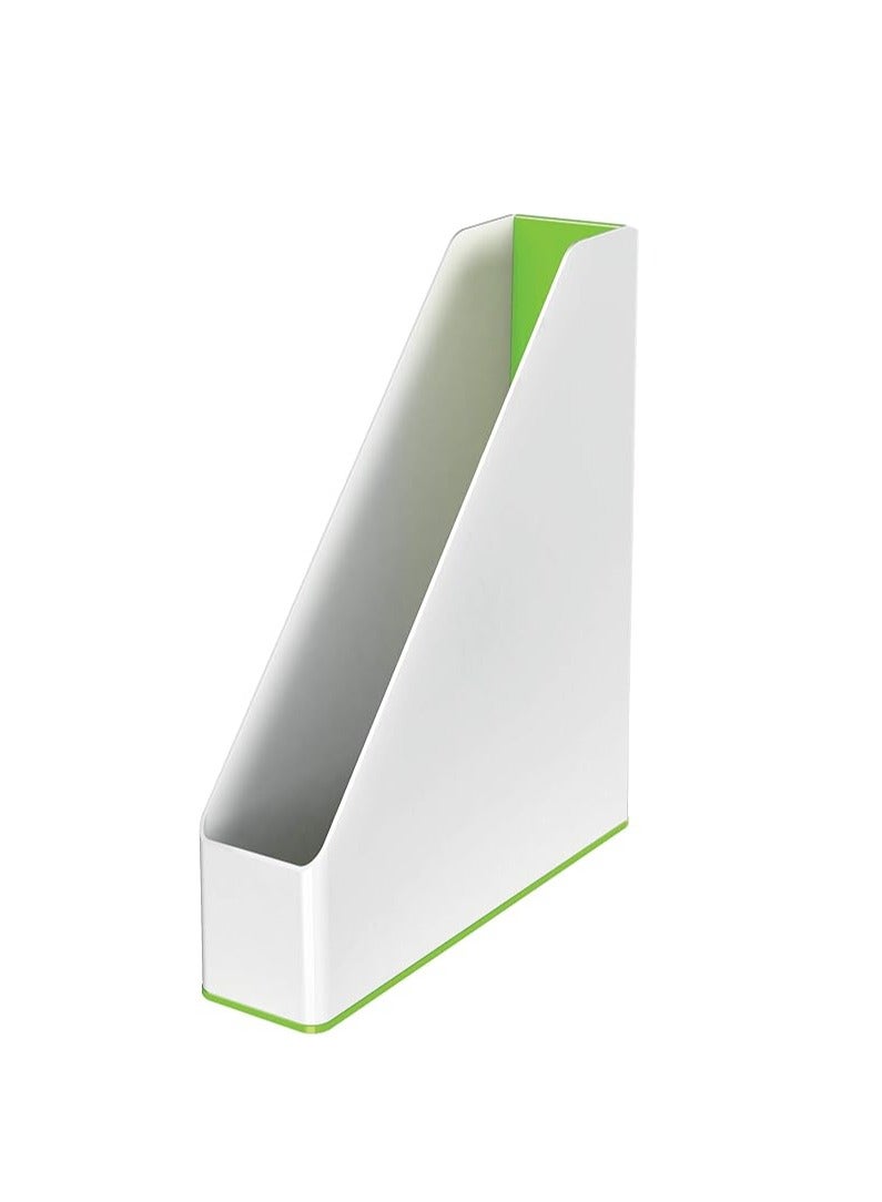 Leitz 5362 A4 Magazine File, WOW Range, Dual Colour White/Green - Image 1