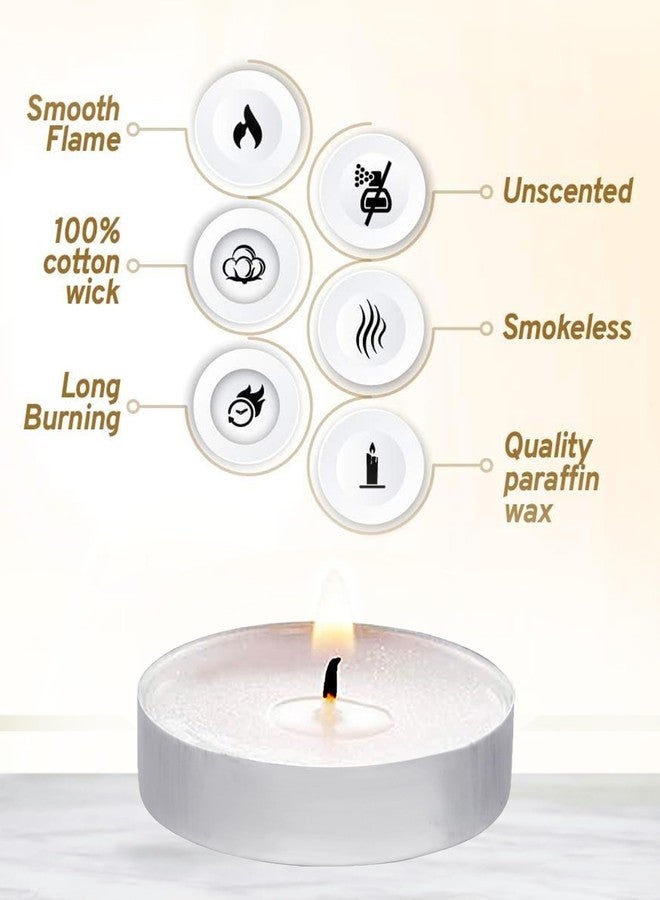 Sciian Tealight Candle Holder Set of 20 | Wax Candles for Diwali, Home Decor, Weddings, Birthdays & Festivals | 2Hrs Long Burning | Smokeless | Ideal Gifting Set for Any Occasion - Image 4