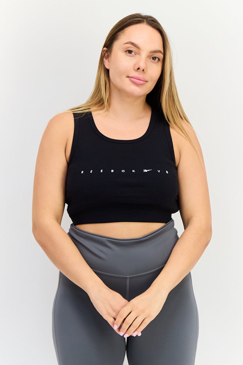 Reebok تي شيرت تدريب بلا أكمام للنساء، أسود - Image 1