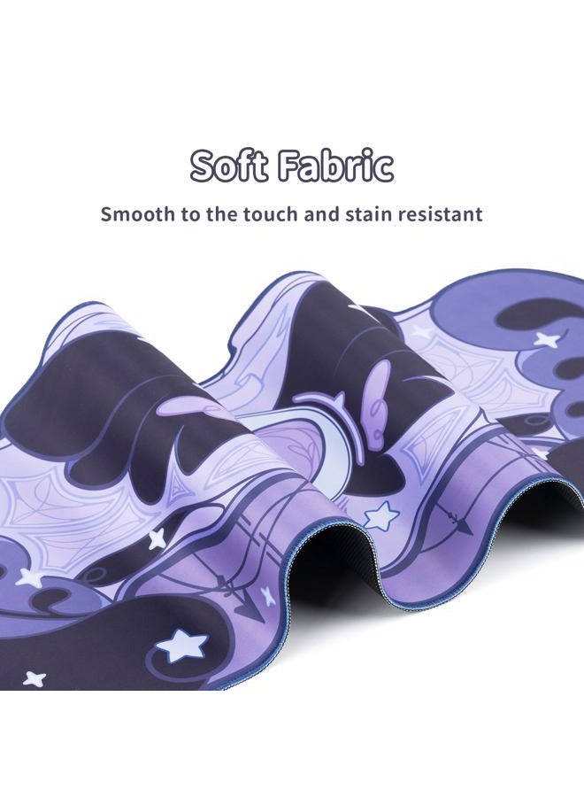 GEEKSHARE Kawaii Mouse Pad Wrist Rest Support Set - Non-Slip Rubber Base Desk Mat and Memory Foam Wrist Rest for Keyboard and Mouse,Perfect for Gaming,or Home Office Work - Star Wings Series (Purple) - Image 2
