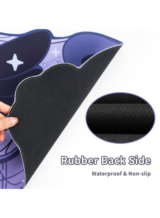 GEEKSHARE Kawaii Mouse Pad Wrist Rest Support Set - Non-Slip Rubber Base Desk Mat and Memory Foam Wrist Rest for Keyboard and Mouse,Perfect for Gaming,or Home Office Work - Star Wings Series (Purple) - Image 4
