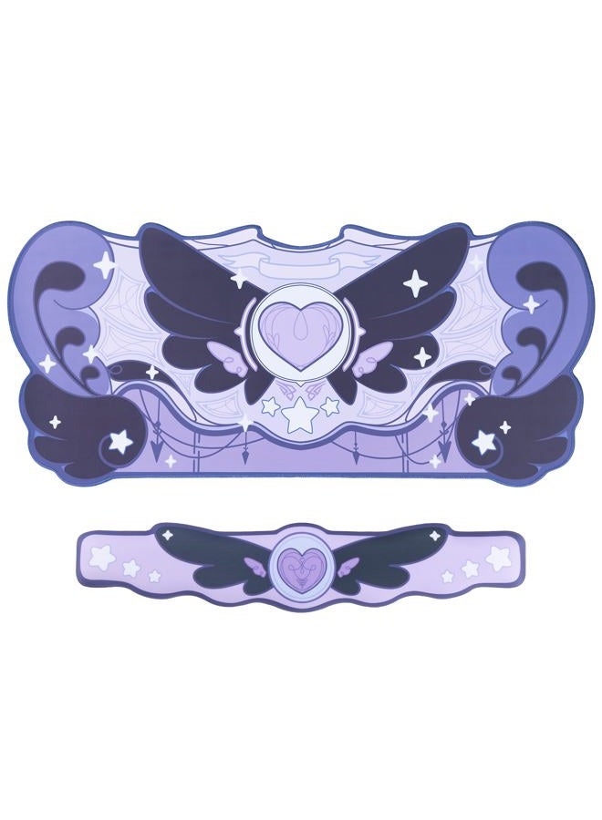 GEEKSHARE Kawaii Mouse Pad Wrist Rest Support Set - Non-Slip Rubber Base Desk Mat and Memory Foam Wrist Rest for Keyboard and Mouse,Perfect for Gaming,or Home Office Work - Star Wings Series (Purple) - Image 1