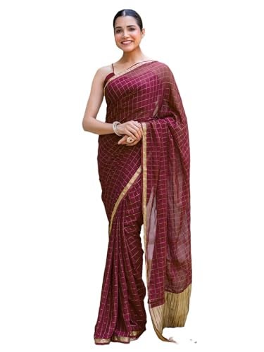 Satrani Women's Silk Weaving Saree with Unstitched Blouse Piece (4541S811N_Maroon) - Image 1