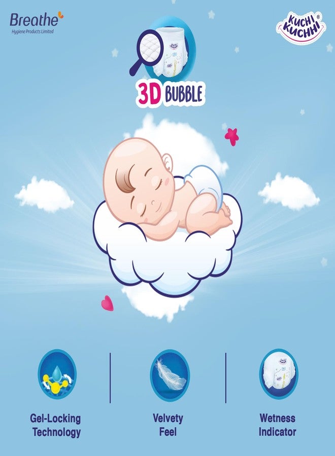 KUCHI KUCHHI Premium super soft baby diaper with a 3D bubble top and super absorbent core | Added active leak barriers and wetness indicators - S Size, 78 Count - Image 5