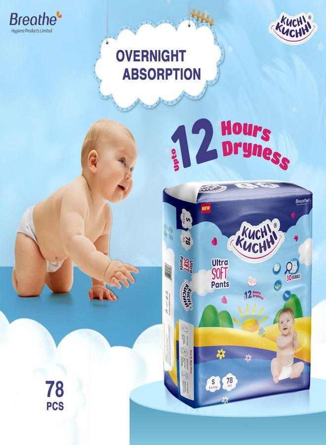 KUCHI KUCHHI Premium super soft baby diaper with a 3D bubble top and super absorbent core | Added active leak barriers and wetness indicators - S Size, 78 Count - Image 2