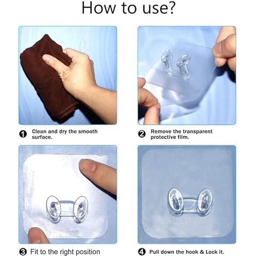 Dealsure Plug Hook Sticker Multifunctional Power Plugs Self Adhesive Stickers Socket Holder Mounted Transparent Wall Storage Hanger for Keys Razor, Kitchen Items Wall Storage. (Pack of 25 PIS) - Image 5