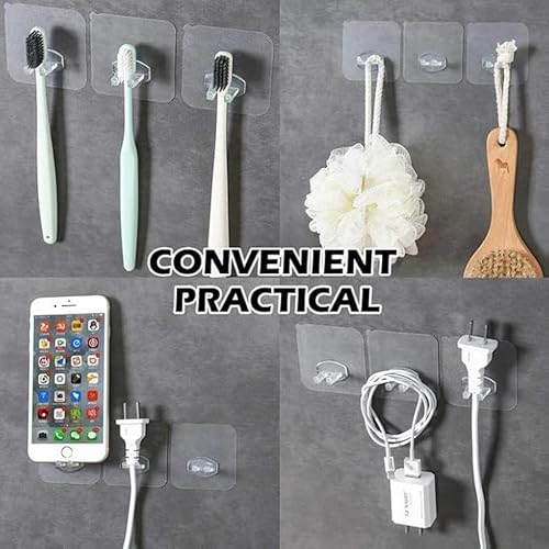 Dealsure Plug Hook Sticker Multifunctional Power Plugs Self Adhesive Stickers Socket Holder Mounted Transparent Wall Storage Hanger for Keys Razor, Kitchen Items Wall Storage. (Pack of 25 PIS) - Image 4