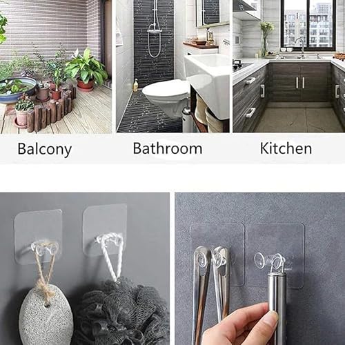 Dealsure Plug Hook Sticker Multifunctional Power Plugs Self Adhesive Stickers Socket Holder Mounted Transparent Wall Storage Hanger for Keys Razor, Kitchen Items Wall Storage. (Pack of 25 PIS) - Image 3