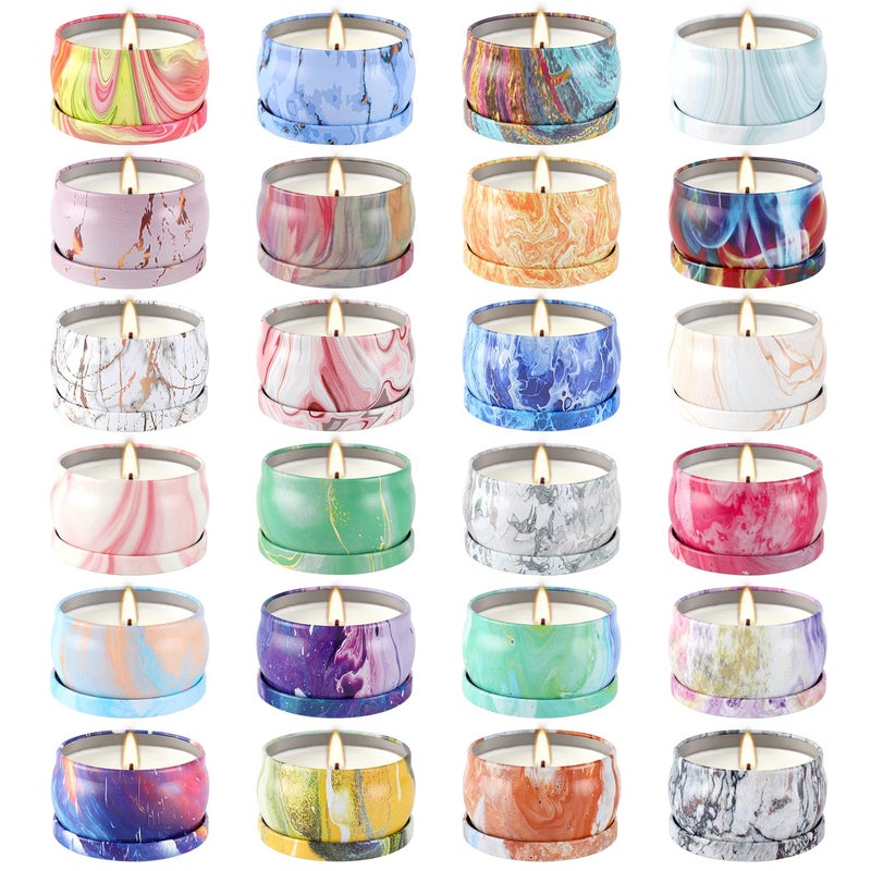 WPONSZU Scented Candles Gifts Set 24 Pack Soy Wax Travel Tin Jar Candles for Home 2.5 OZ jar Candles for Mom for Christmas, Birthday, Thanksgiving, Mother's Day - Image 1