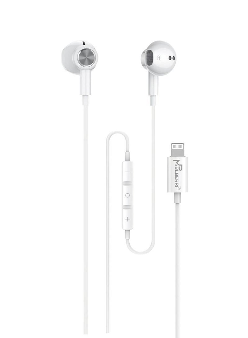 MPBLBERRI Lightning Wired Stereo Earphones with Microphone & Volume Control – HiFi Sound In-Ear Headphones for iPhone, Super Bass Earbuds Compatible with iPhone - Image 1