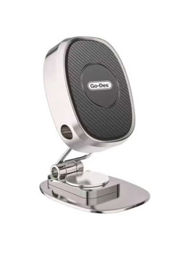 GO-DES GD-HD788 Foldable Magnetic Phone Holder – 360° Adjustable Car Dashboard & Desk Mount Stand with Strong Magnetic Grip, Anti-Slip Base, Compact Folding Design, Hands-Free Phone Support, Compatible with iPhone, Samsung, Huawei, Xiaomi & All Smartphones – Black - Image 3