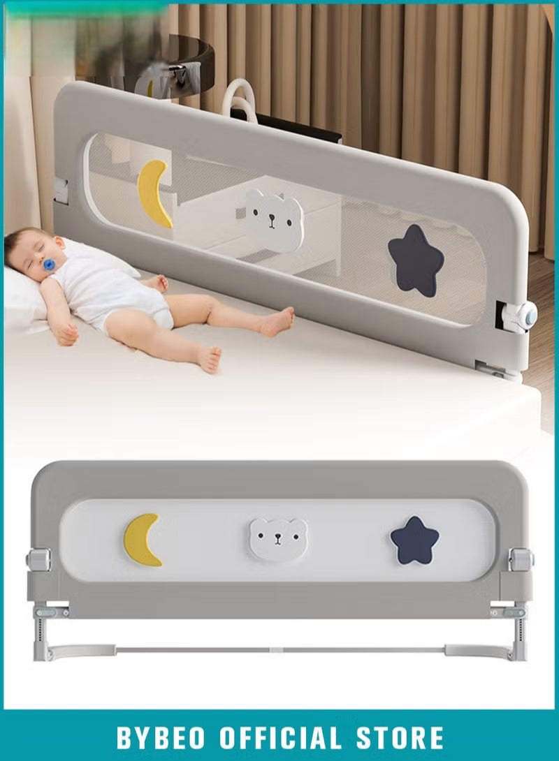 Y&D 1.8/2M Meter Bed Fence Children'S Anti-Fall Baffle Free Installation Baby Anti-Drop Guardrail Baby Bed Baffle Rails Bed Guardrail Baby Bed Rail Guard, Toddler Bed Side Rails, Kids' Safety Bed Fence, Safety Bedrail with Reinforced Anchor Safety System, Foldable Universal Bed Rail for Queen King Twin Bed, Upgraded Barrier - Image 1