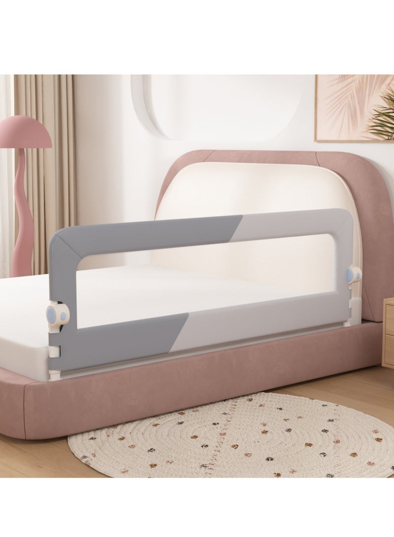 Y&D 1.8/2M Meter Bed Fence Children'S Anti-Fall Baffle Free Installation Baby Anti-Drop Guardrail Baby Bed Baffle Rails Bed Guardrail Baby Bed Rail Guard, Toddler Bed Side Rails, Kids' Safety Bed Fence, Safety Bedrail with Reinforced Anchor Safety System, Foldable Universal Bed Rail for Queen King Twin Bed, Upgraded Barrier - Image 4