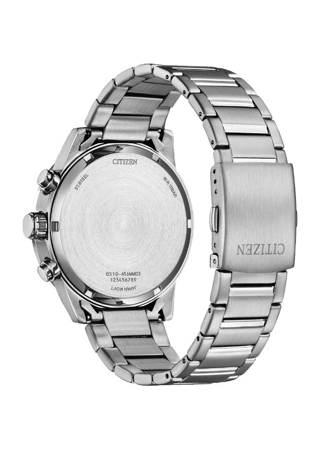 سيتيزن ساعة سيتيزن AN3681-57E سوداء اللون، كرونوغراف تناظري، كوارتز، مصنوعة من الفولاذ المقاوم للصدأ، للرجال AN3681-57 - Image 3