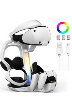 Charging Dock Stand for PS5 VR2, PS VR2 Playstation Magnetic Station Controllers, High Speed Stand, LED Indicator, VR Headset Headphones Holder