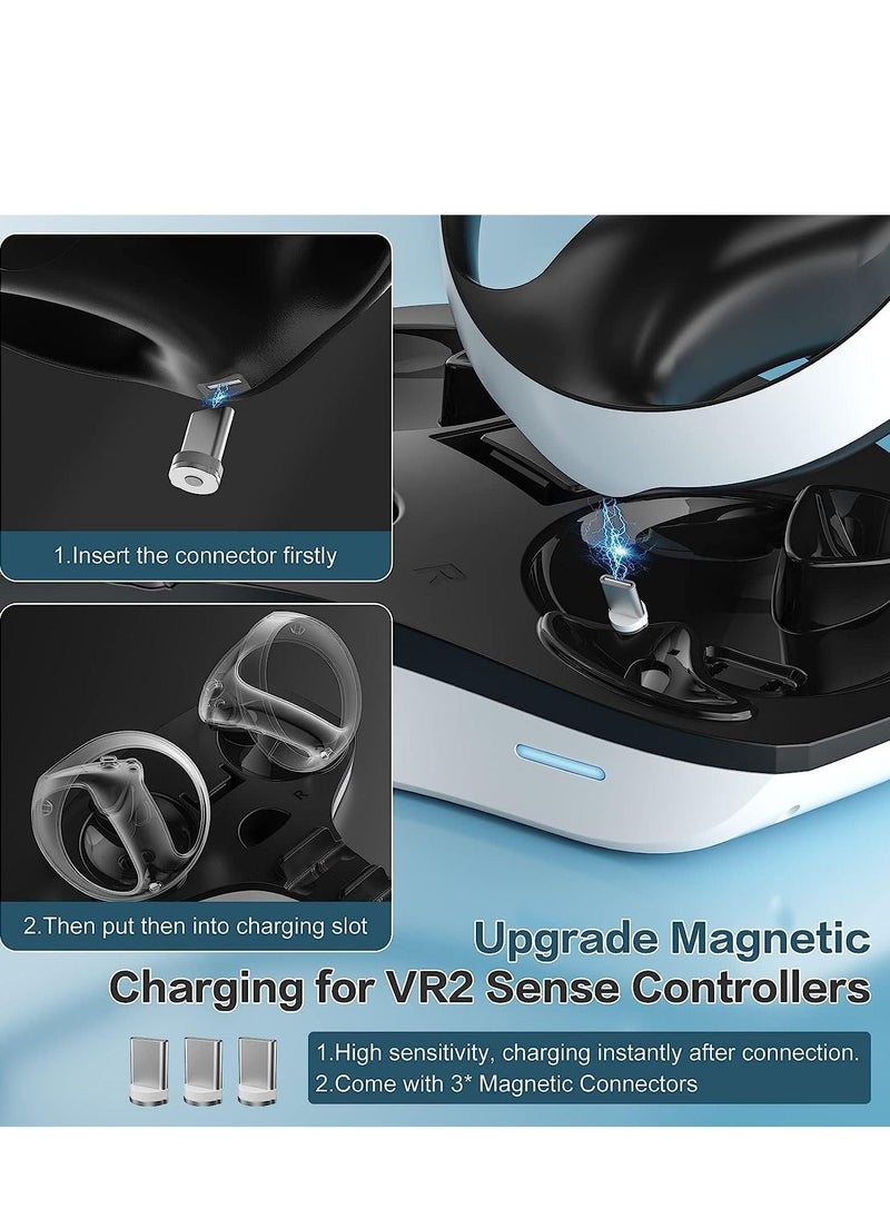 SYOSI - Charging Dock Stand for PS5 VR2, PS VR2 Playstation Magnetic Station Controllers, High Speed Stand, LED Indicator, VR Headset Headphones Holder - Image 1