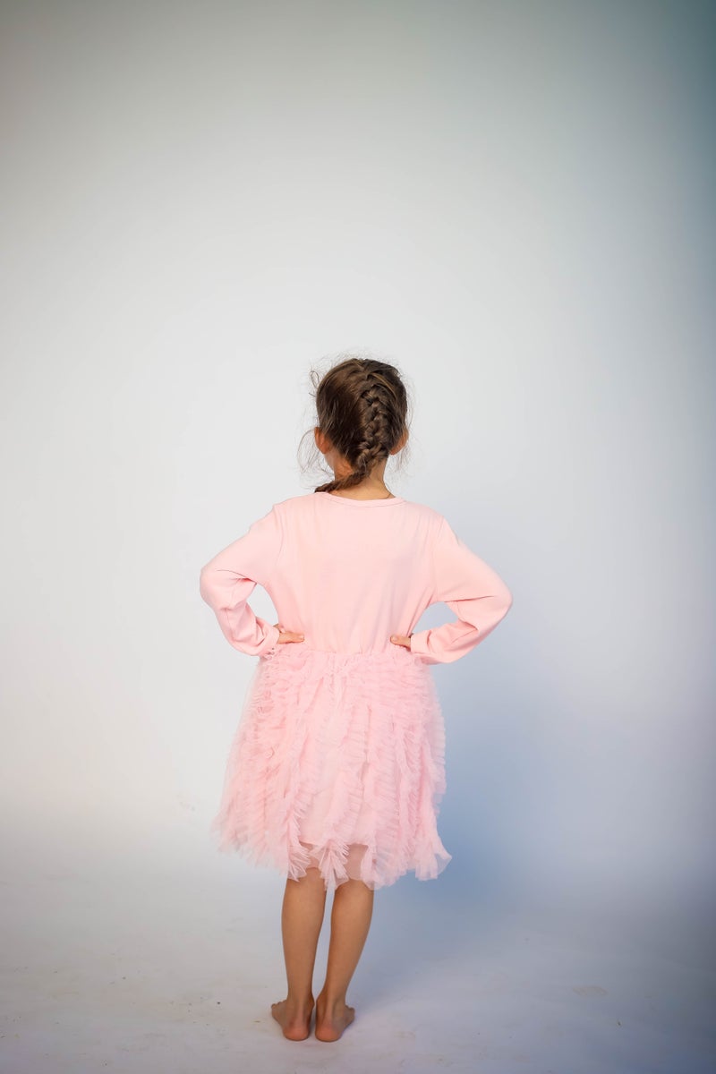 D'Daniela Pink Ruffled Tulle Dress - Image 4