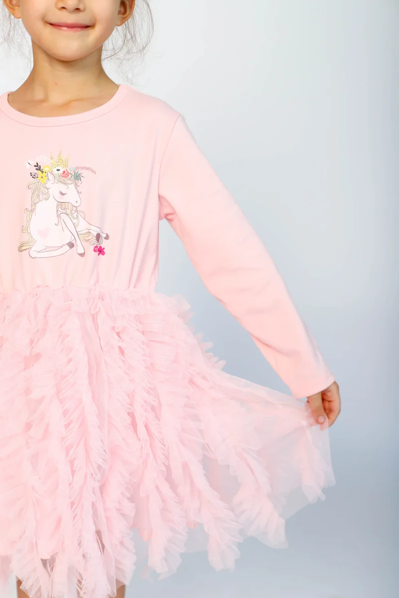 D'Daniela Pink Ruffled Tulle Dress