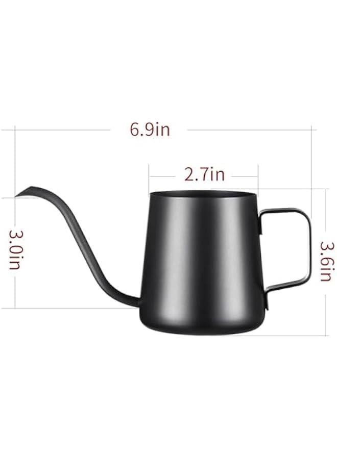 Pour Over Kettle Gooseneck Spout Coffee Tea Pot 12OZ Hanging Ear Hand Blunt Long Narrow Drip Cup for Coffee Maker Carafe, Camping Coffee Pot for Travel Coffee Maker Outdoor - Image 2