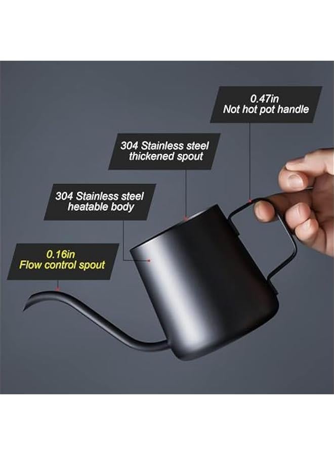 Pour Over Kettle Gooseneck Spout Coffee Tea Pot 12OZ Hanging Ear Hand Blunt Long Narrow Drip Cup for Coffee Maker Carafe, Camping Coffee Pot for Travel Coffee Maker Outdoor - Image 3