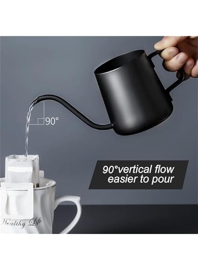 Pour Over Kettle Gooseneck Spout Coffee Tea Pot 12OZ Hanging Ear Hand Blunt Long Narrow Drip Cup for Coffee Maker Carafe, Camping Coffee Pot for Travel Coffee Maker Outdoor - Image 4