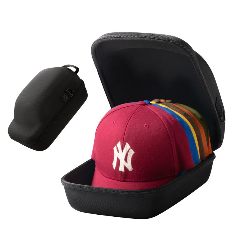 Ozueccr Ozueccr Hard Hat Travel Case  Storage for Baseball Caps with Carrying Handle and Adjustable Shoulder Strap Hat Organizer Protects up to 6 Hats for Travel and Home Storage Black