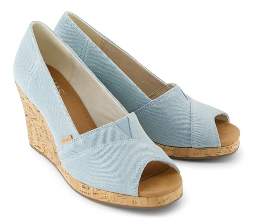 TOMS Women's Classic Wedge Sandal, Pastel Blue, 7 - Image 4