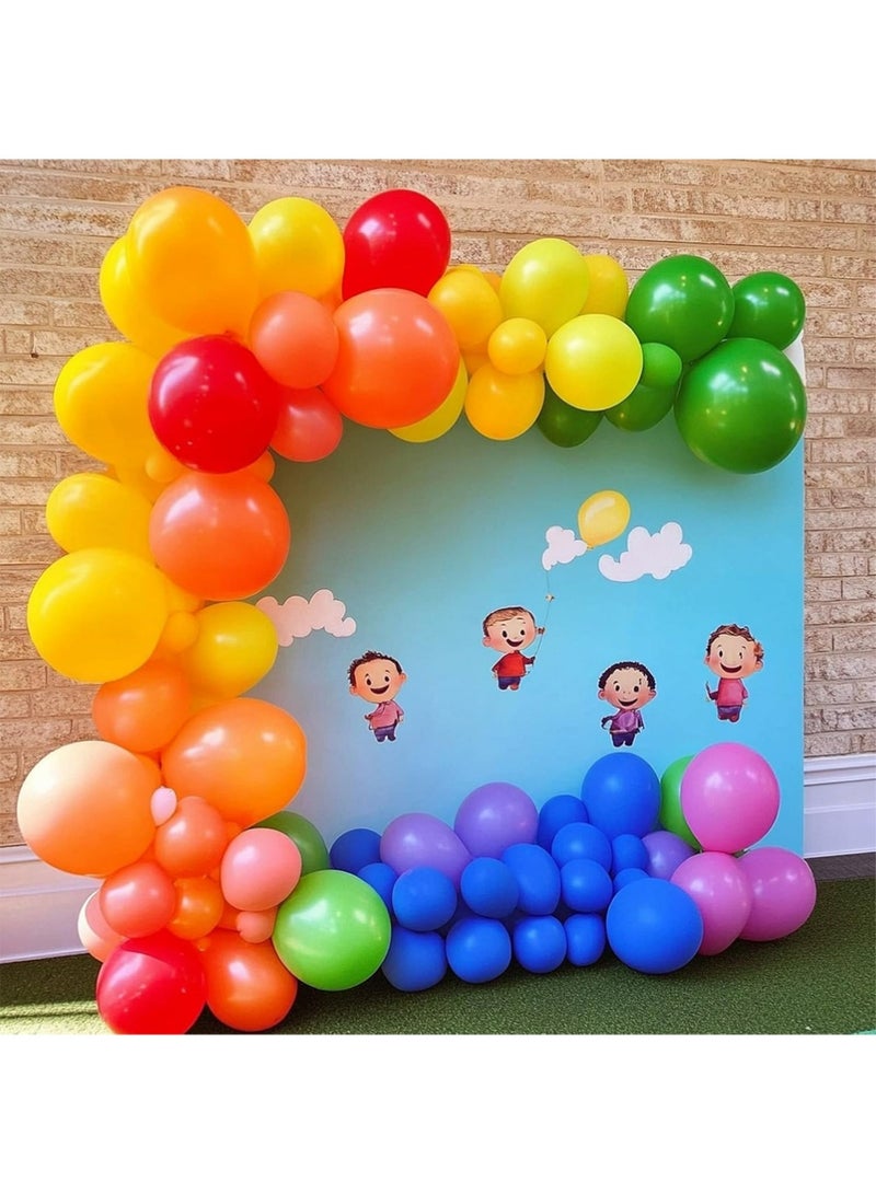 يوجي 50pcs قوس قزح البالونات اللاتكس، 5 بوصة مختلفة البالونات الألوان، دائرة الهيليوم البالونات اللون الساطع لعيد ميلاد الطفل دش حفلة الزفاف الديكورات - Image 5