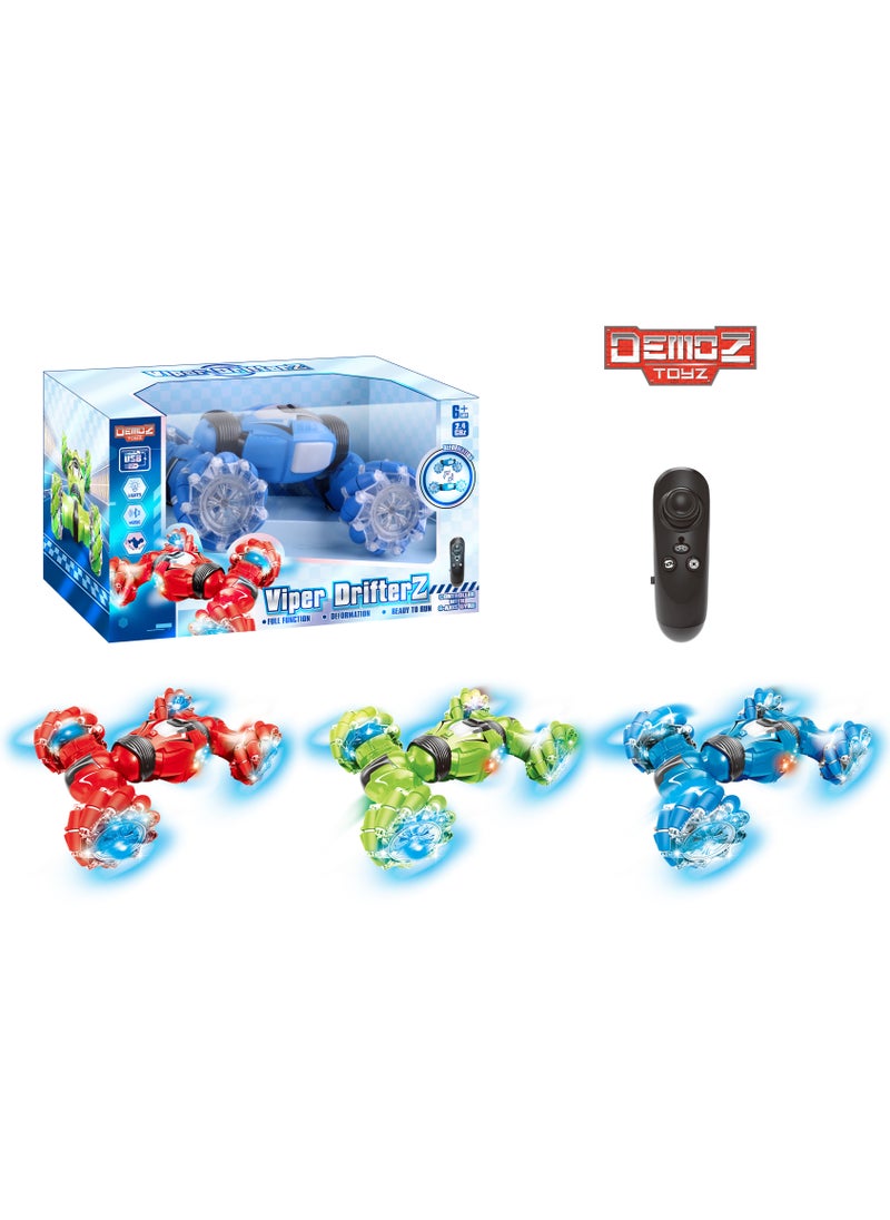Power Joy Demoz Remote Control Vehicle Viper DrifterZ 1/12 2.4G with Lights and Music, Assorted 1 Piece (Color May Vary) | Stunt Car for Extreme Drift, Spins and Multi-directional Movement | Drifting Car | Toy Vehicle | Gift for Kids  - Image 1