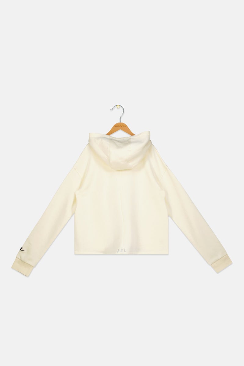 Nike Kids Girl Sportswear Fit Long Sleeve Running Sweatshirt, Light Yellow  - Image 2