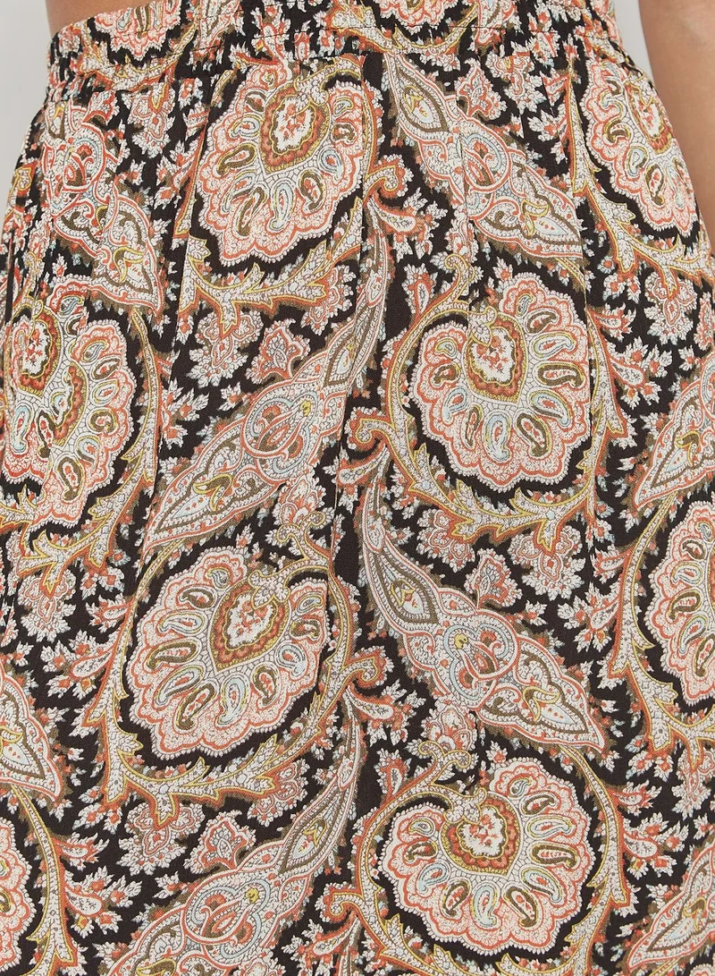 Missguided Side Splits Paisley Maxi Skirt