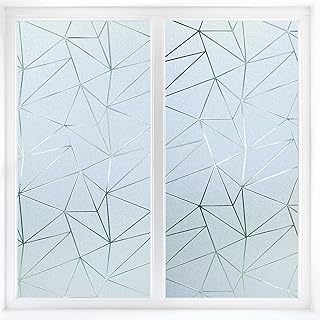 Viseeko Frosted Glass Window Film: Privacy Window Decorative Film Removable Static Clings UV Blocking Non-Adhesive - Image 1