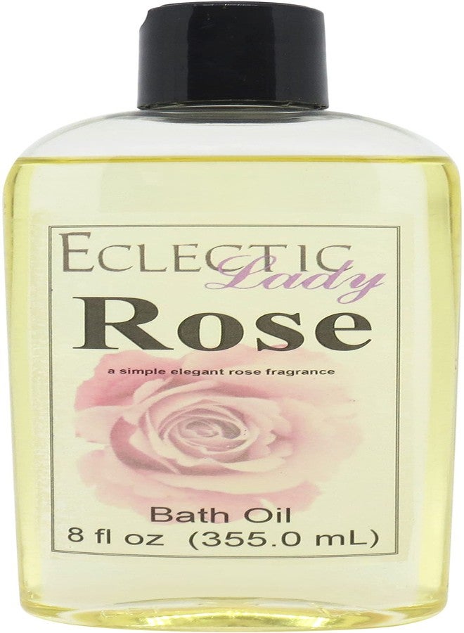 Eclectic Lady Rose Bath Oil, Scented Body Oil, Relaxing Bathing Oil, 8 oz - Image 1