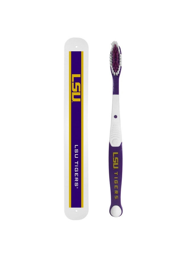سيسكيو مجموعة فرشاة أسنان وحقيبة سفر للجنسين من Siskiyou Sports NCAA LSU Tigers، باللون الأبيض، مقاس واحد - Image 1