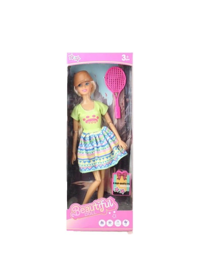 Plastic tennis doll for girls