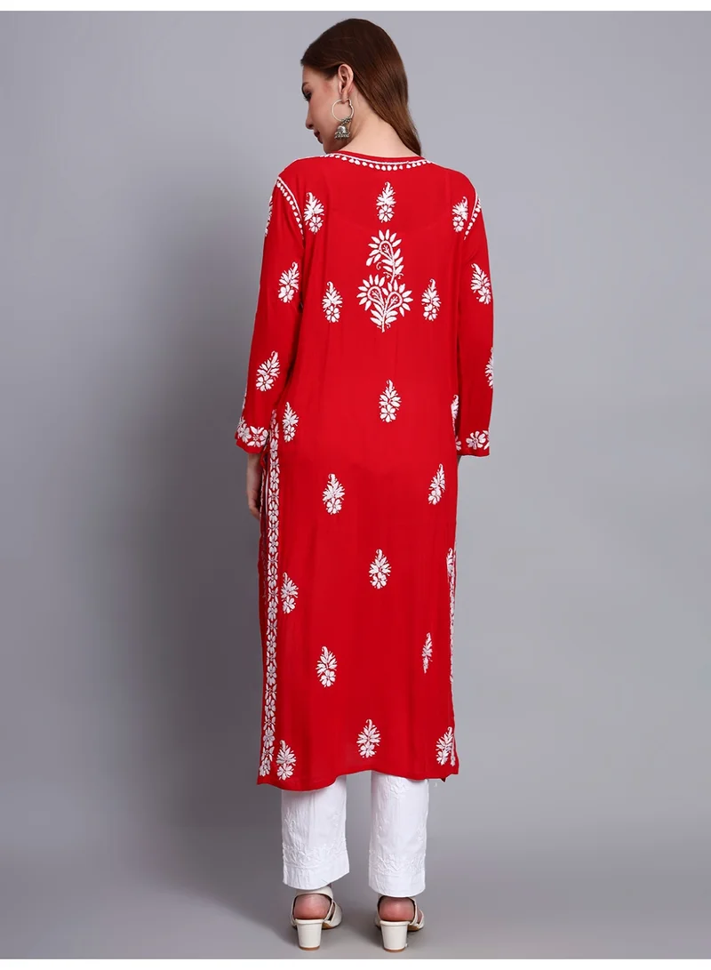 Alaya Women Chikankari Hand Embroidered Modal Kurta -AL4042