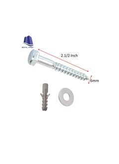 Generic 10 Pcs Galvanized (G.I) Hex Head Coach Screws with Washer & Fisher Plug Wood Working for Holding Together Heavy Timber, and Concrete Working. (6mm, Length 2-1/2 Inch)  - Image 3