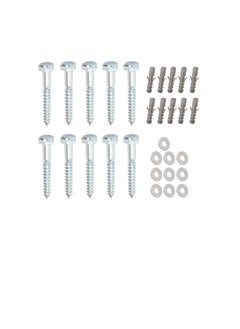 Generic 10 Pcs Galvanized (G.I) Hex Head Coach Screws with Washer & Fisher Plug Wood Working for Holding Together Heavy Timber, and Concrete Working. (6mm, Length 2-1/2 Inch)  - Image 1