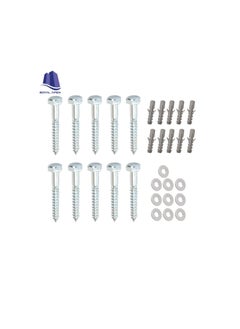 Generic 10 Pcs Galvanized (G.I) Hex Head Coach Screws with Washer & Fisher Plug Wood Working for Holding Together Heavy Timber, and Concrete Working. (6mm, Length 2-1/2 Inch)  - Image 2